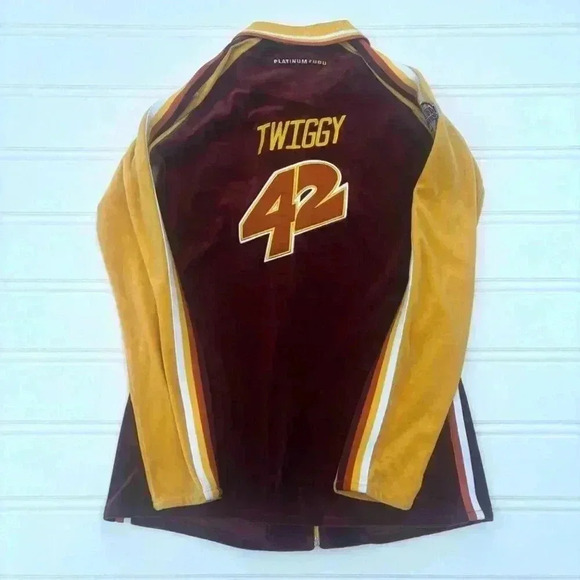 Vtg Harlem Globetrotters Twiggy Velour Platinum Fubu Top 90s y2k - Picture 1 of 12